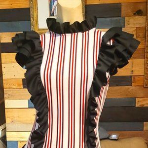 APPROVED SELLER--K-TOO----Ruffle and stripes mini dress